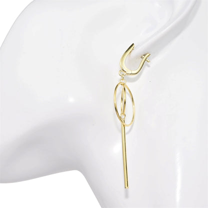 Silver Dangle Earrings Yellow Gold Plated
