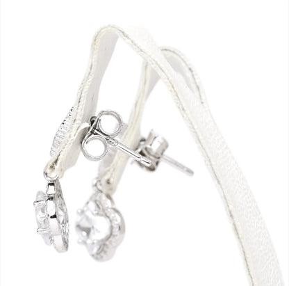 Silver Studs Earrings Flowers