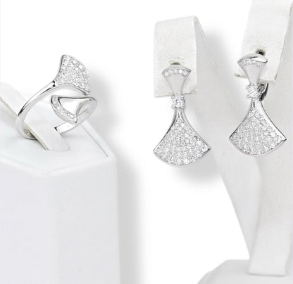 Silver Set with Zirconia stones (Earrings, Ring, Pendant)