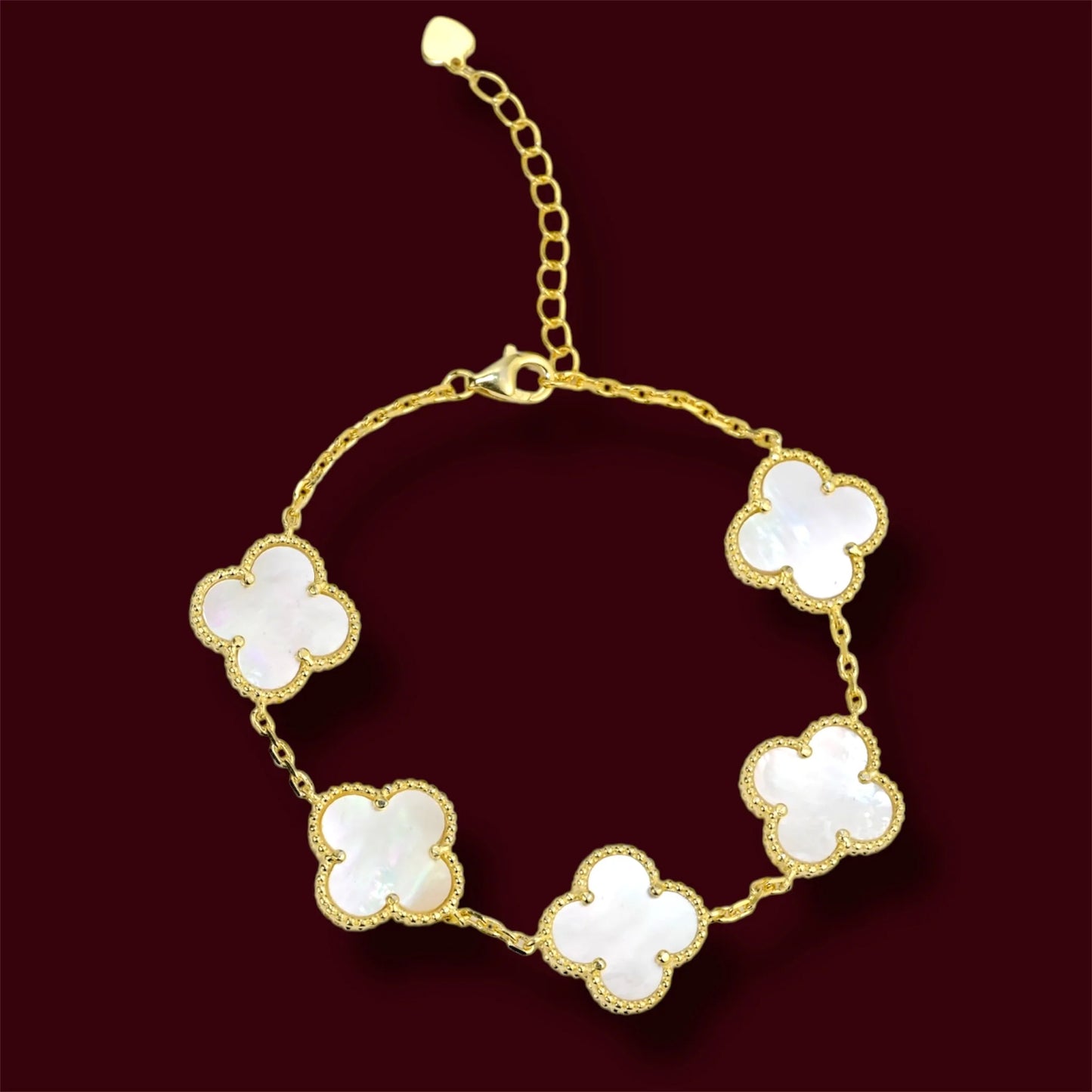 Bracelet Silver 925 Yellow Gold Plated Clover
