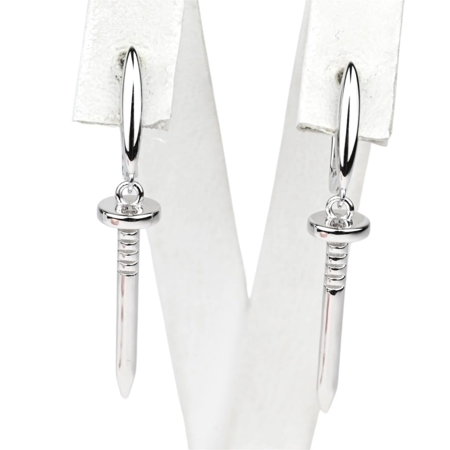 Silver 925 Nails Earrings