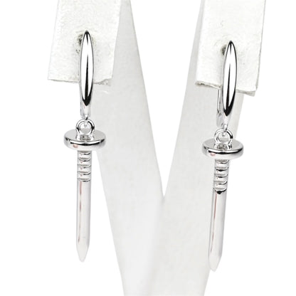 Silver 925 Nails Earrings