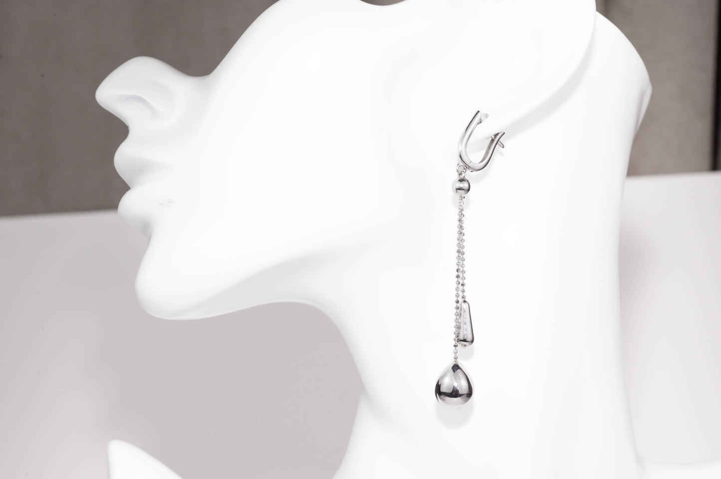 Silver Dangle Earrings Double Drop