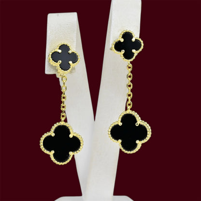 Silver 925 Gold Plated Clover Earrings