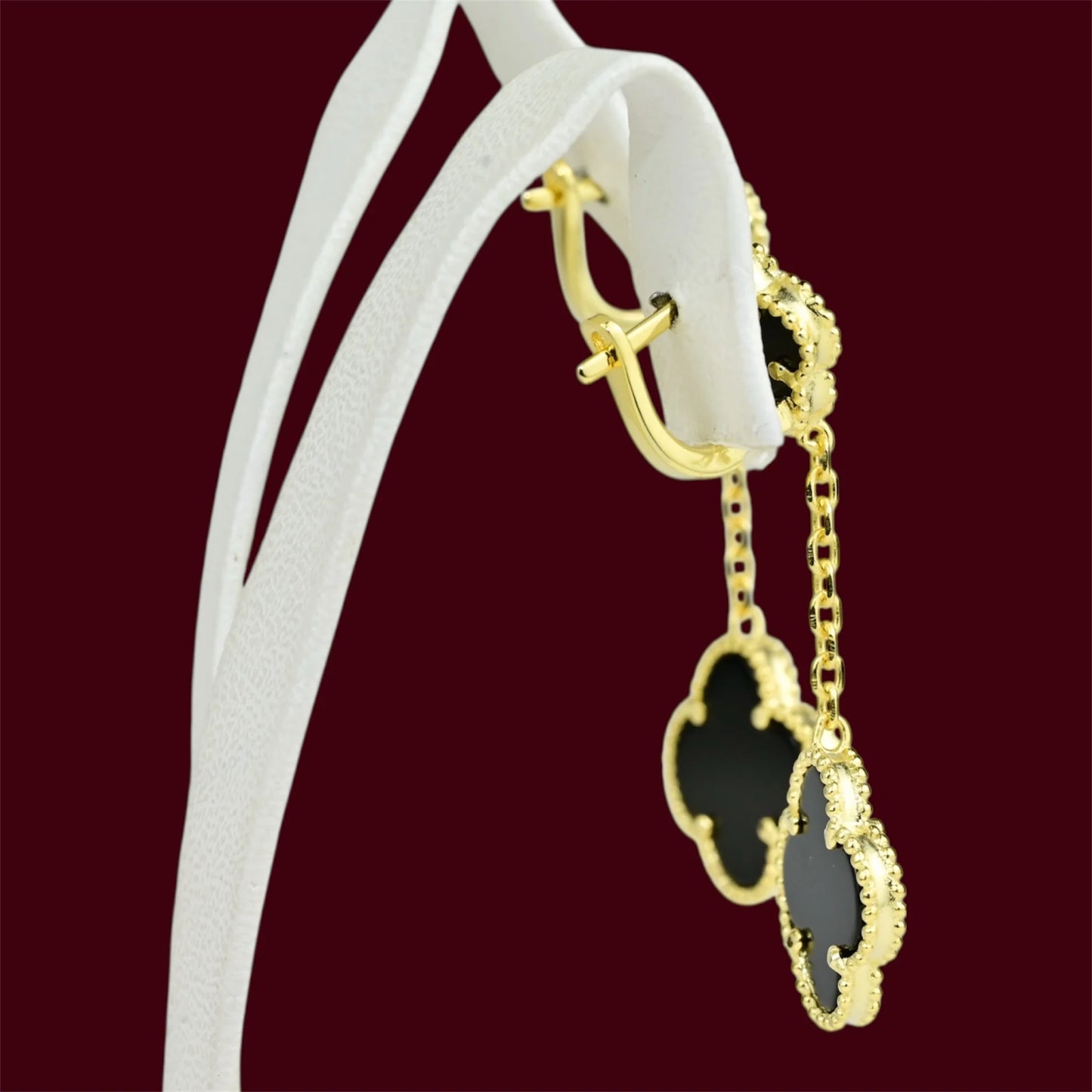 Silver 925 Gold Plated Clover Earrings