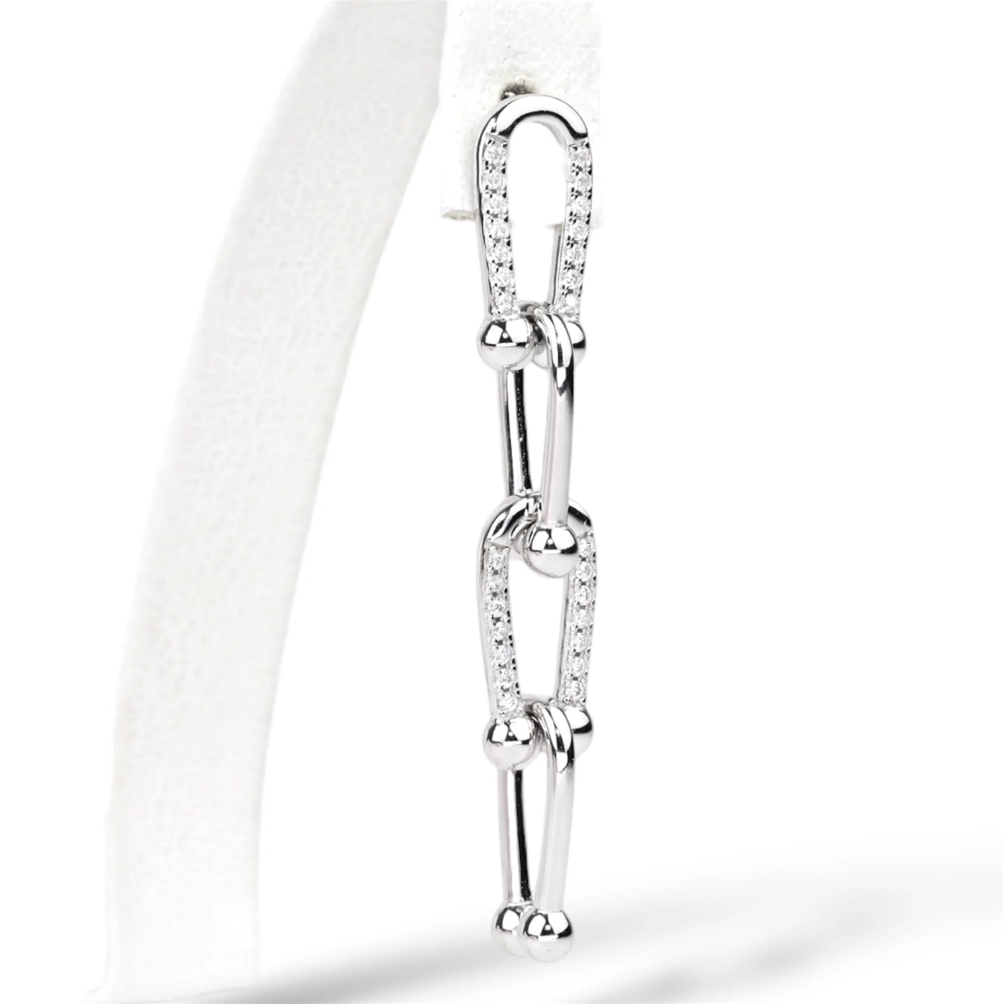 Silver Earrings Chain Studs