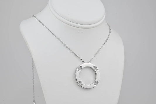Silver Necklace Flowers