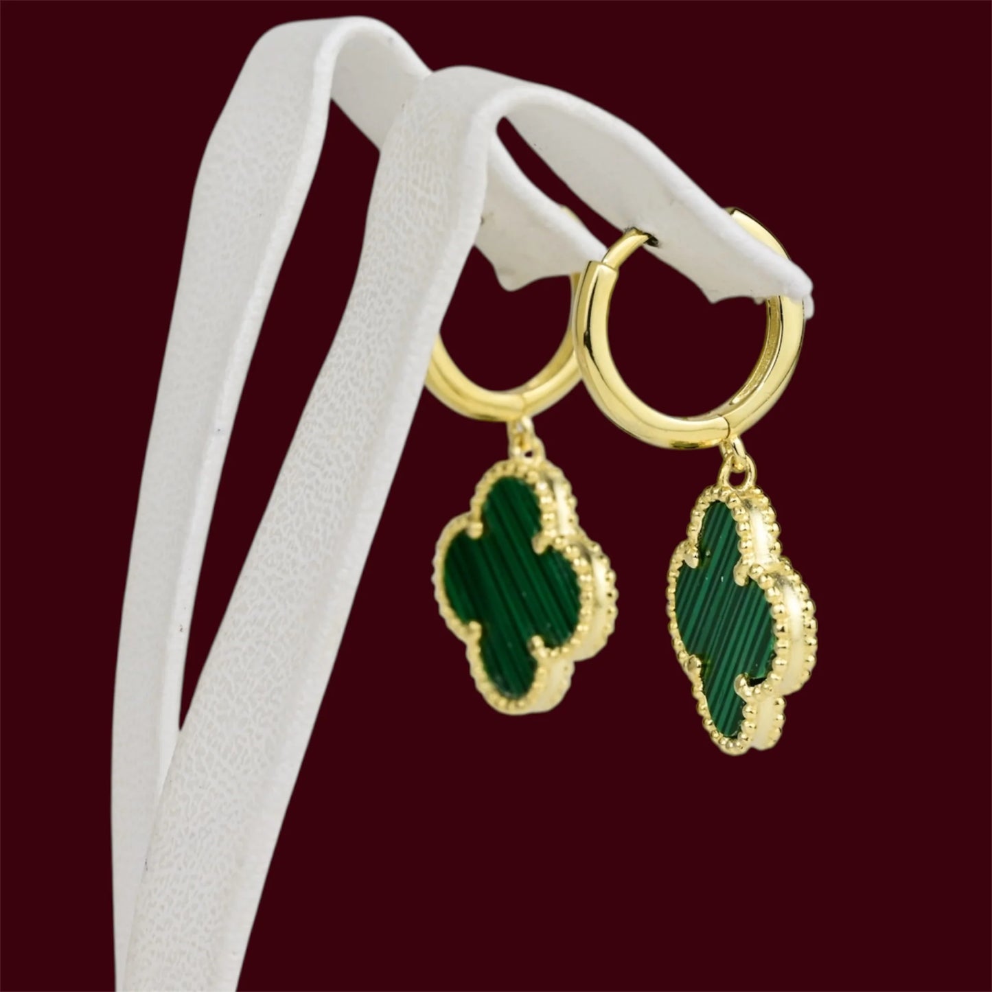 Silver 925 Gold Plated Clover Earrings