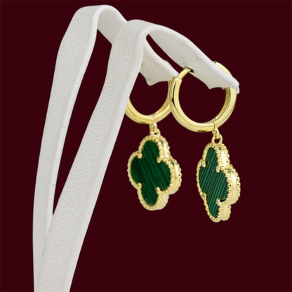 Silver 925 Gold Plated Clover Earrings