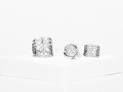 Silver Set Earrings & Ring