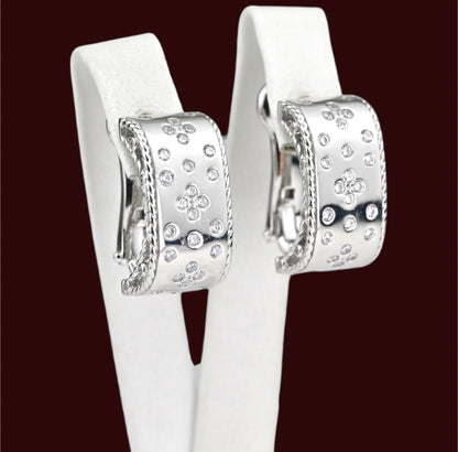 Silver Set Flowers Earrings and Ring