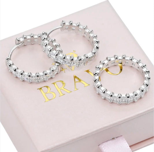 Silver Set (Hoops Earrings & Ring)