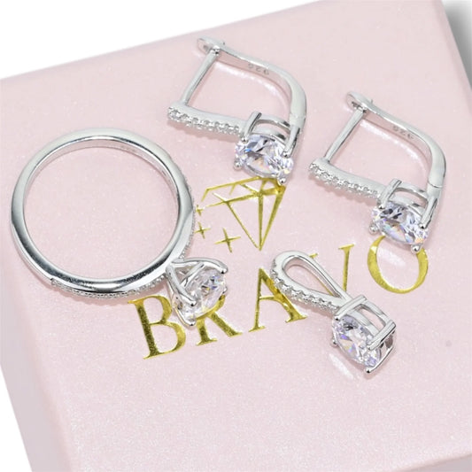 Silver Set with Zirconia stones
