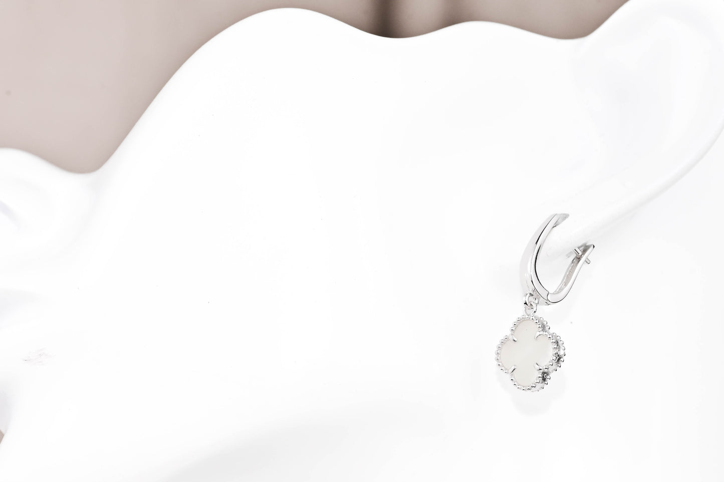 Silver Earrings Clover Mother of Pearl