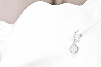 Silver Earrings Clover Mother of Pearl