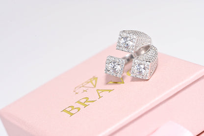 Silver Ring Triple Square