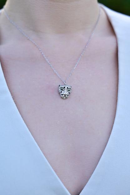 Silver Necklace Panther