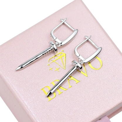 Silver 925 Nails Earrings
