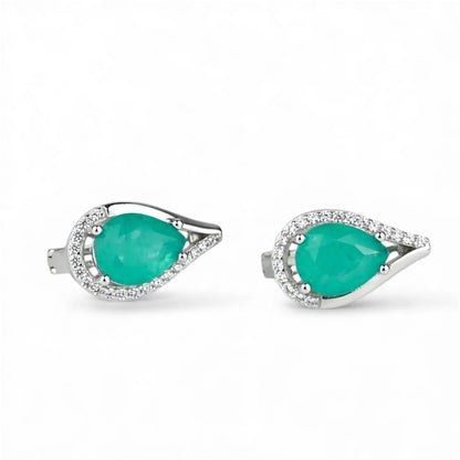 Silver Set with Green stones