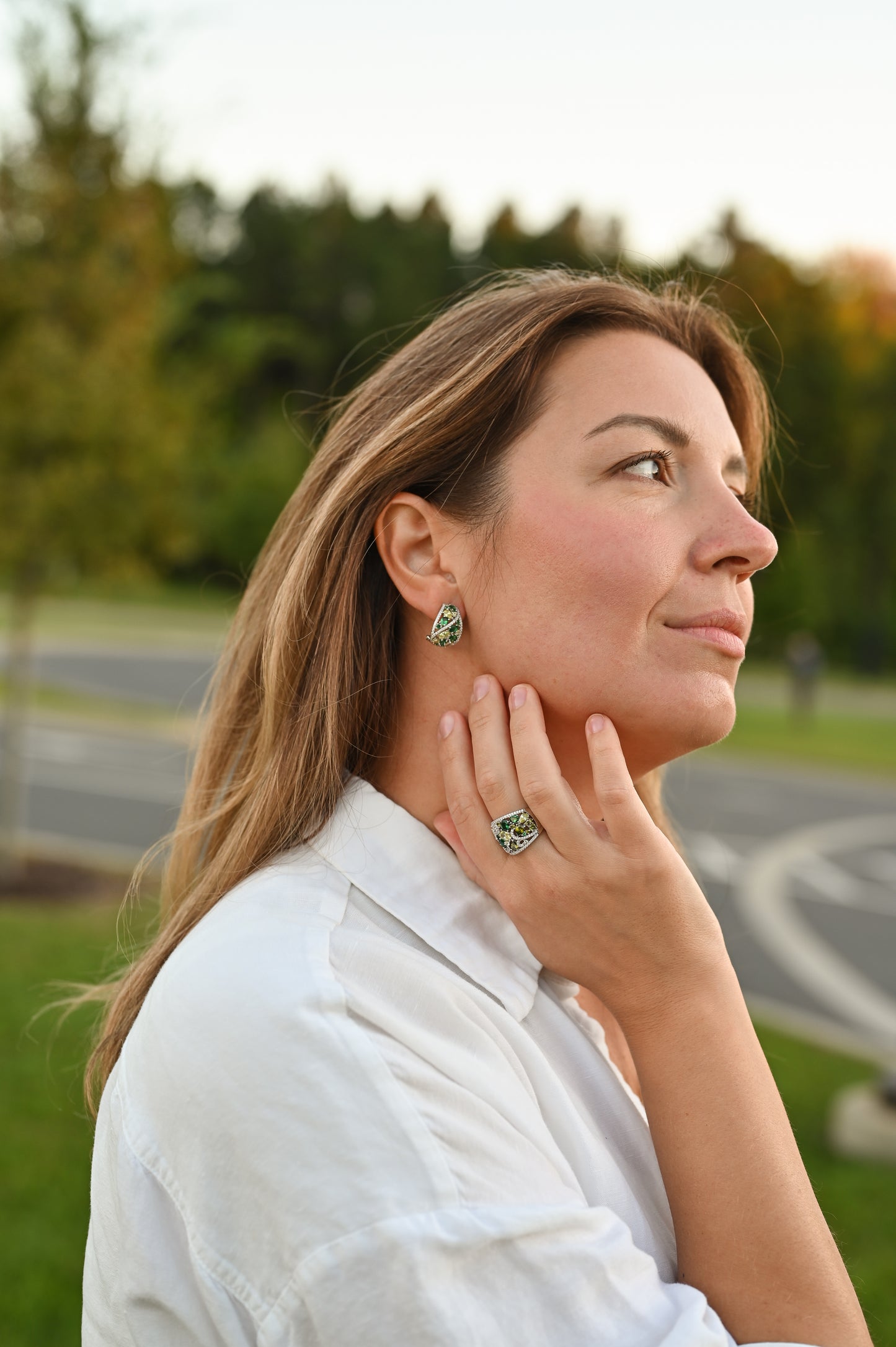 Bright stone Jewelry Set (Multiple Color Variants)