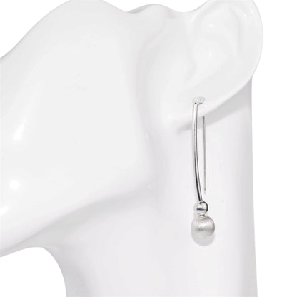 Silver Earrings Textured Sphere
