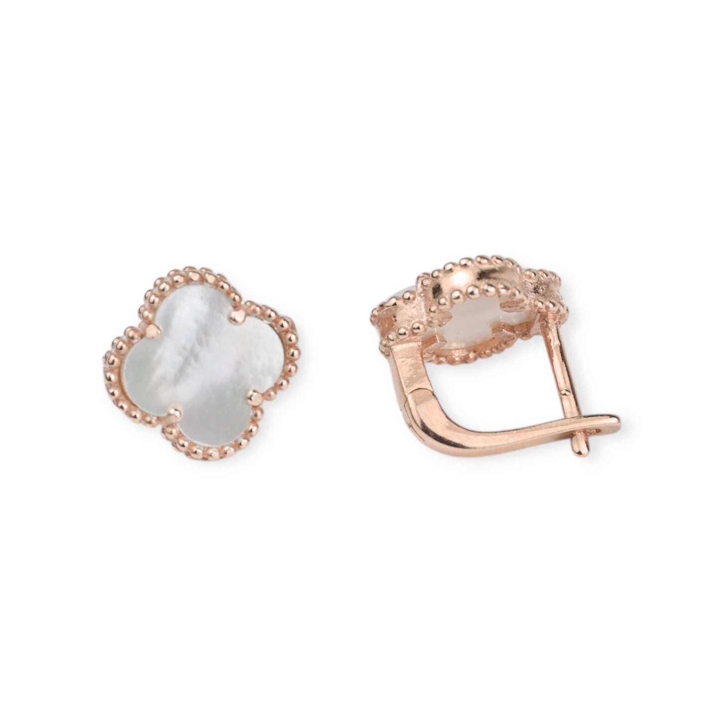 Silver 925 Earrings clover Mother of Pearl