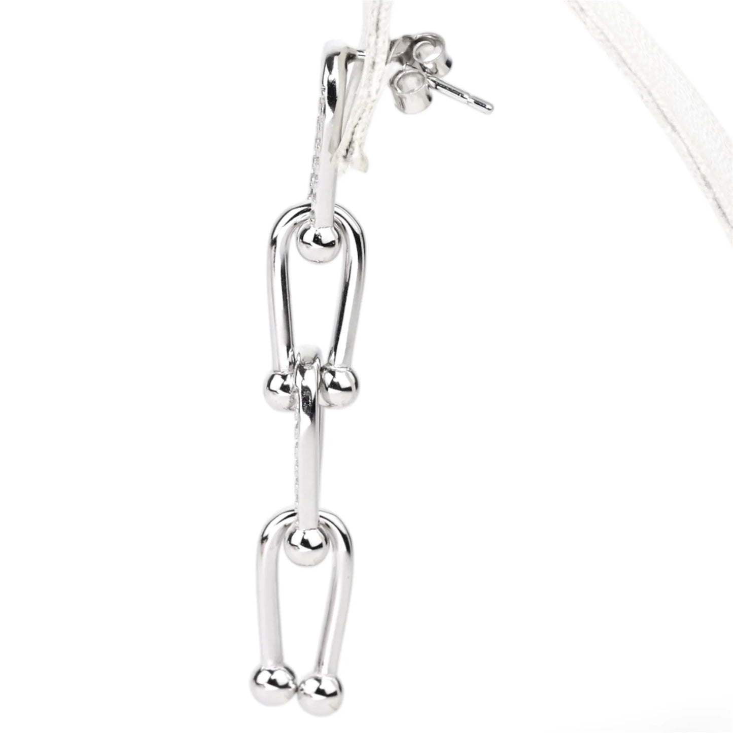 Silver Earrings Chain Studs
