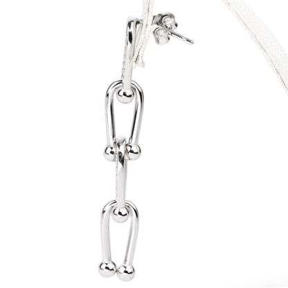 Silver Earrings Chain Studs