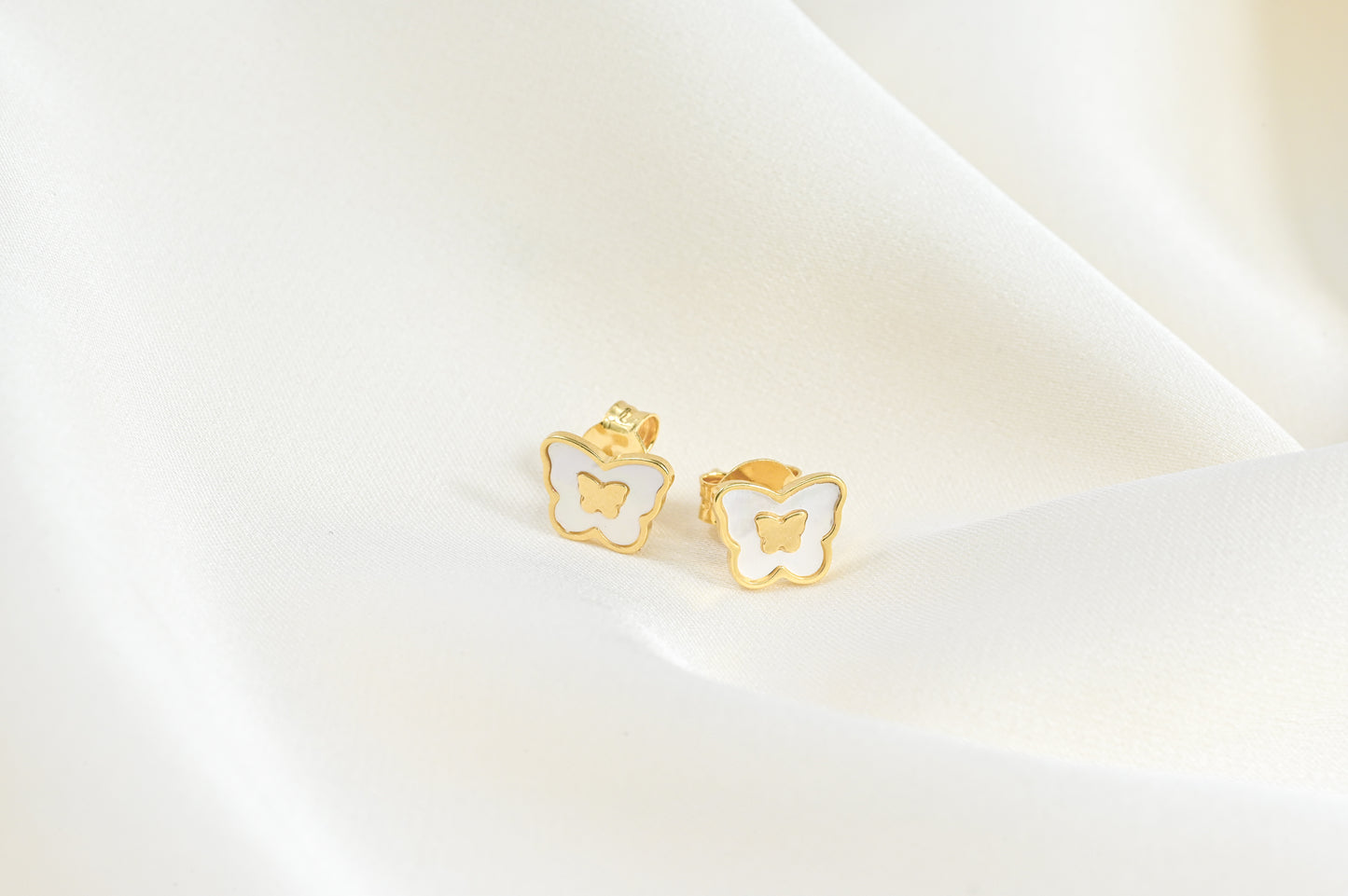 Stud Earrings Yellow Butterfly