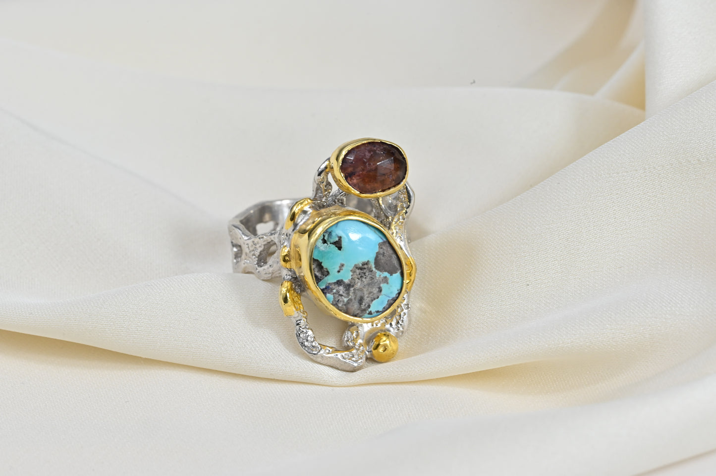 Ring Ruby and Turquoise