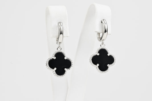 Dangle Earrings Onyx clover