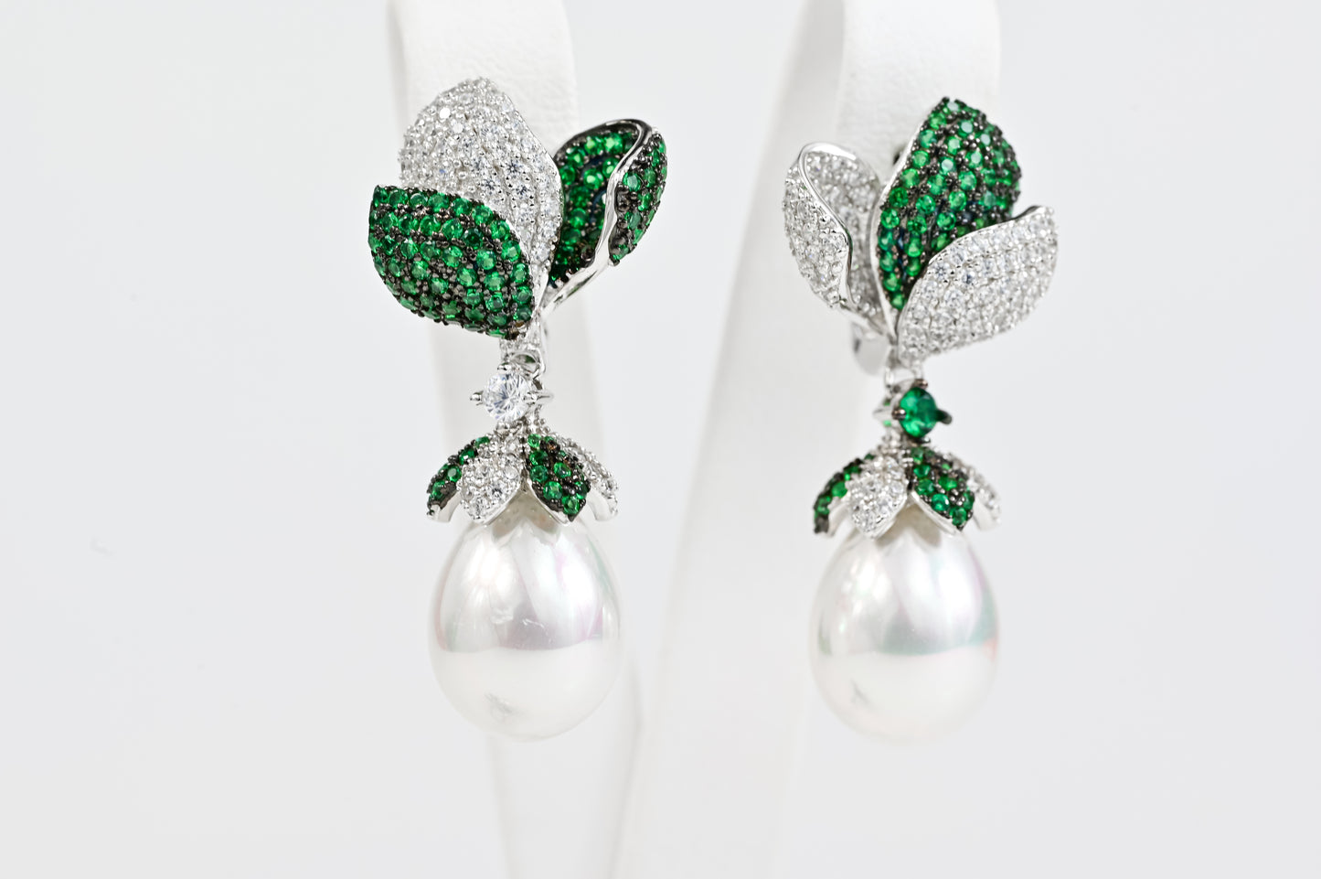 Green stones Set Pearl (Earrings&Ring)