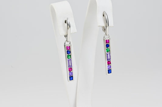 Dangle Earrings Multicolored stones