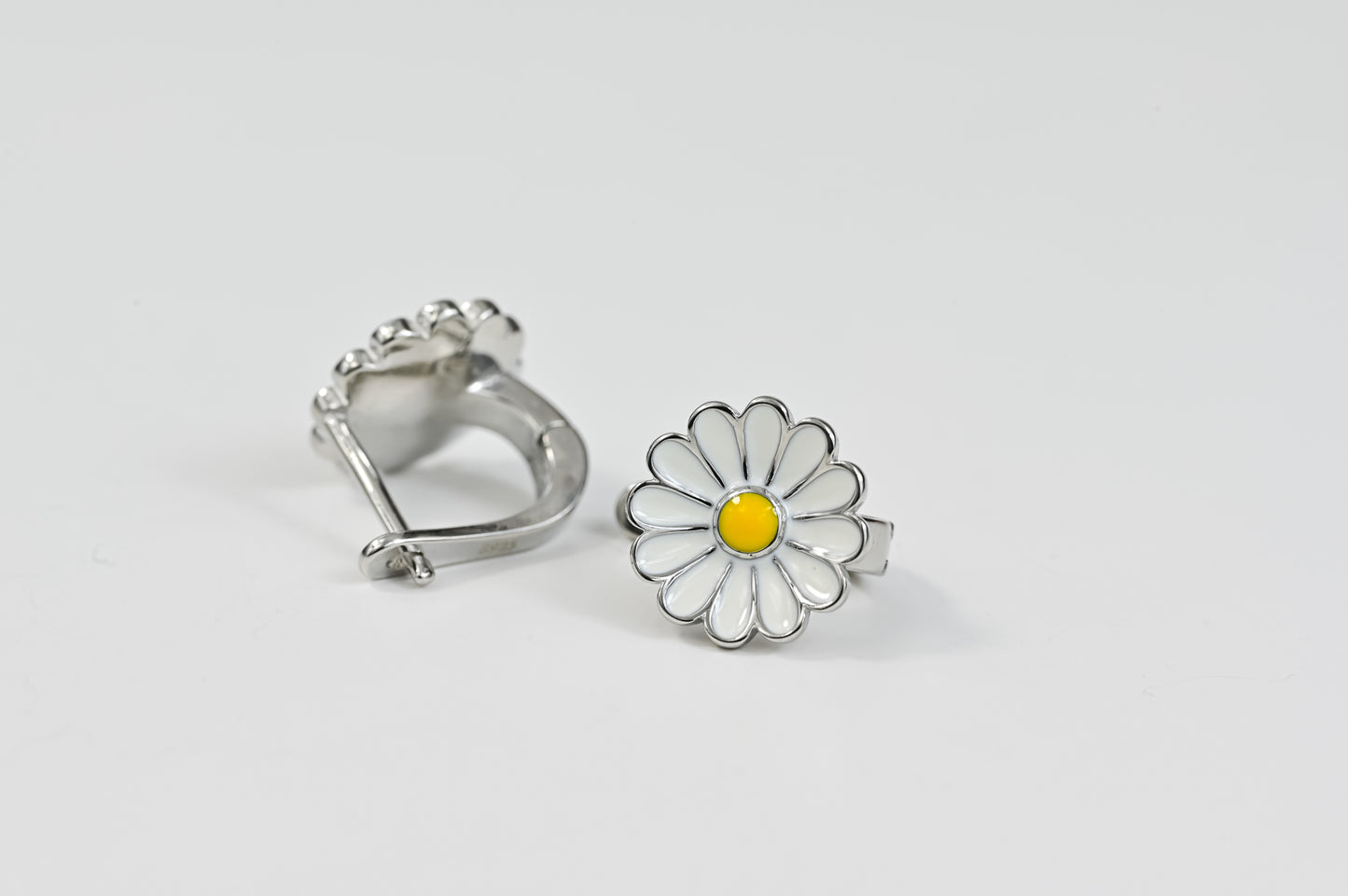 Kids Earrings White Flower