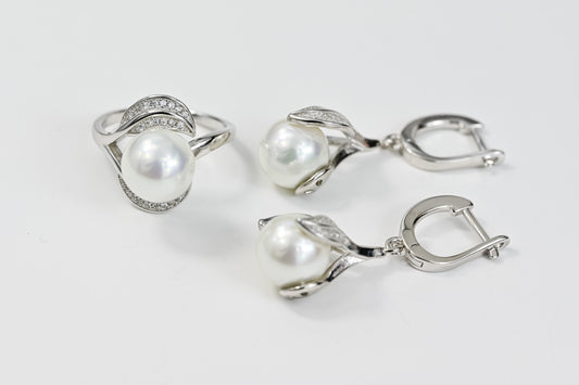 Jewelry Set Pearls (Ring&Earrings)