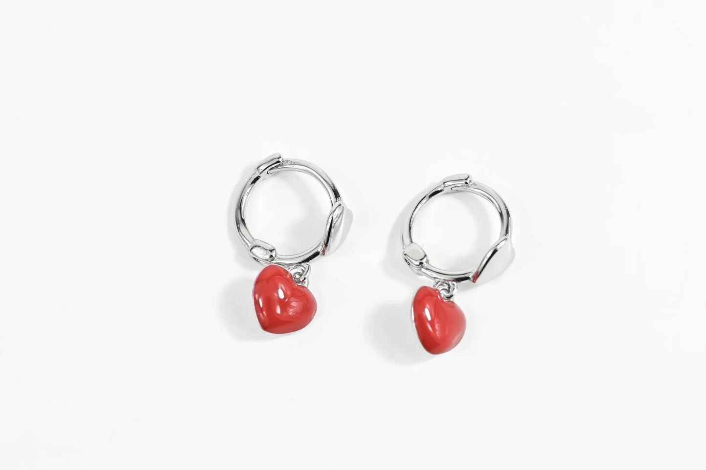 Silver Kids Earrings Love