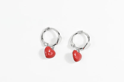 Silver Kids Earrings Love