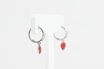 Silver Kids Earrings Love