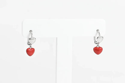 Silver Kids Earrings Love