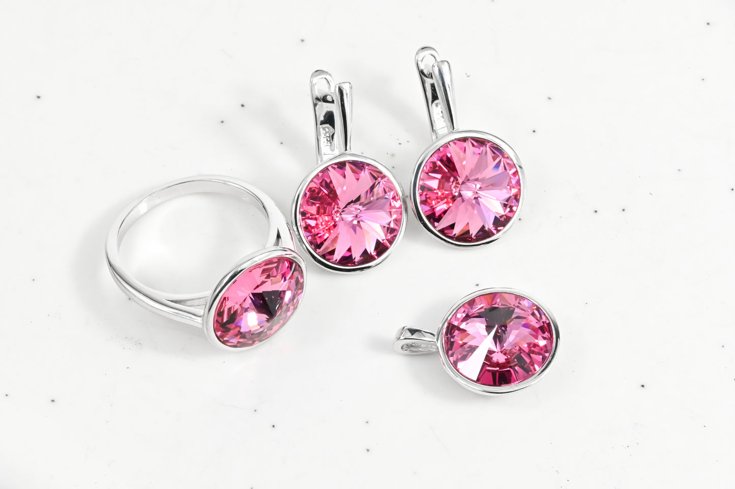 Pink Set (Earrings,Ring,Pendant)