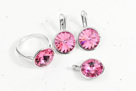 Pink Set (Earrings,Ring,Pendant)