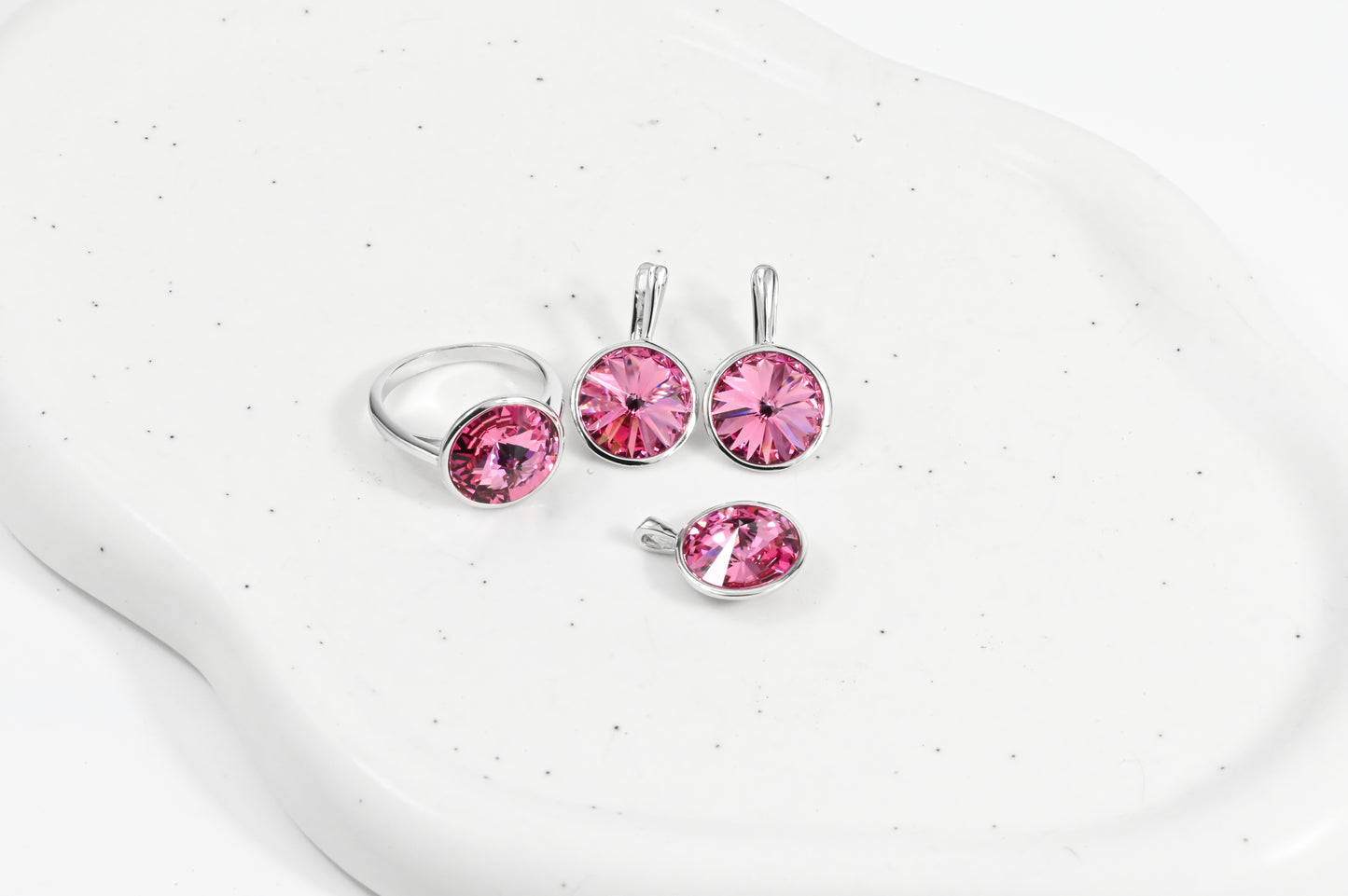 Pink Set (Earrings,Ring,Pendant)