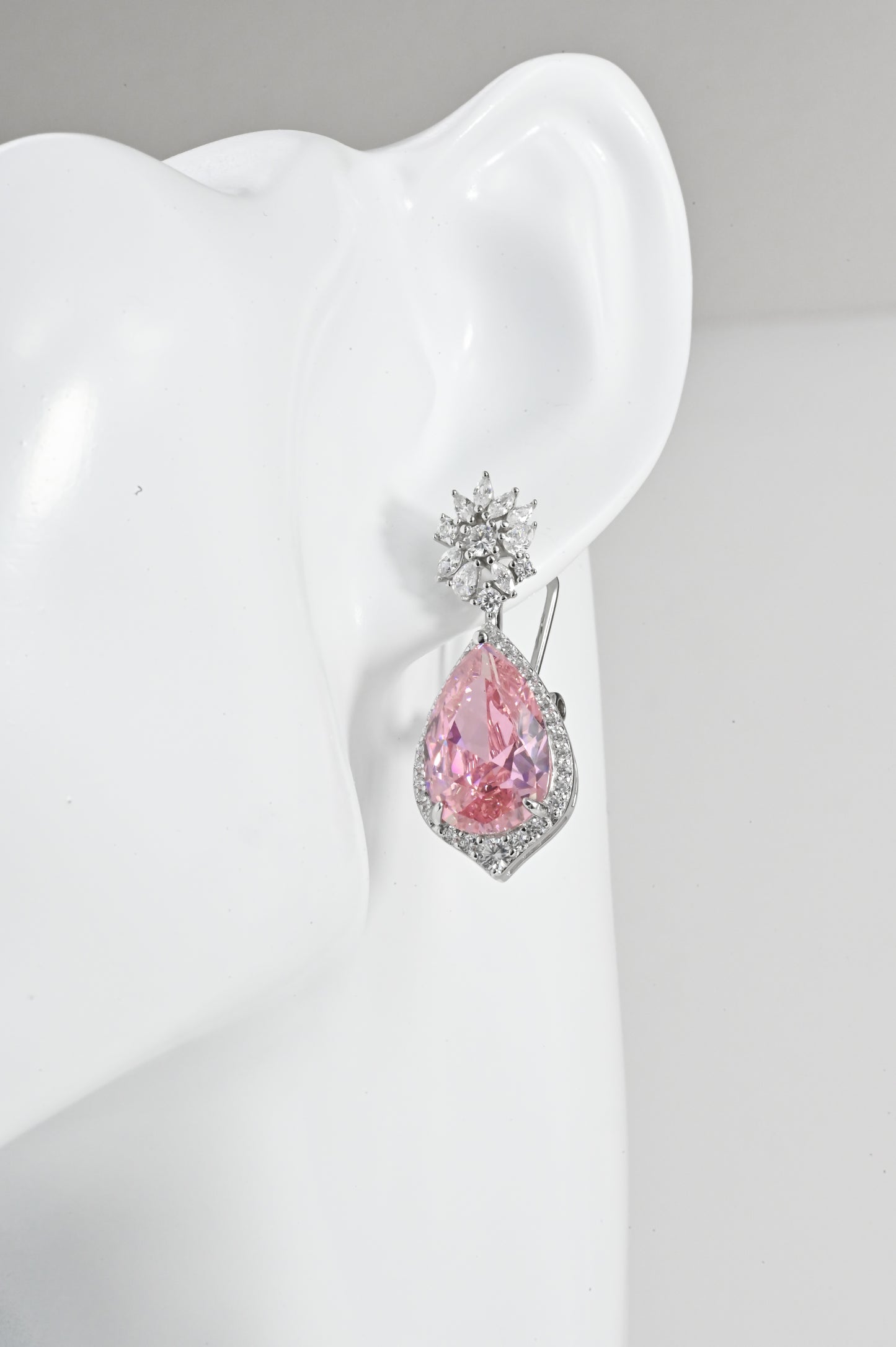 Earrings Pink Zirconia stone