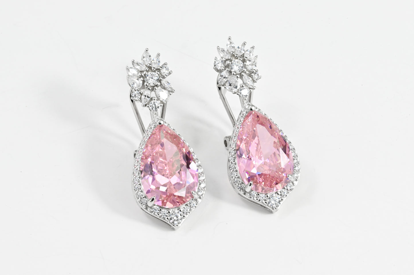 Earrings Pink Zirconia stone