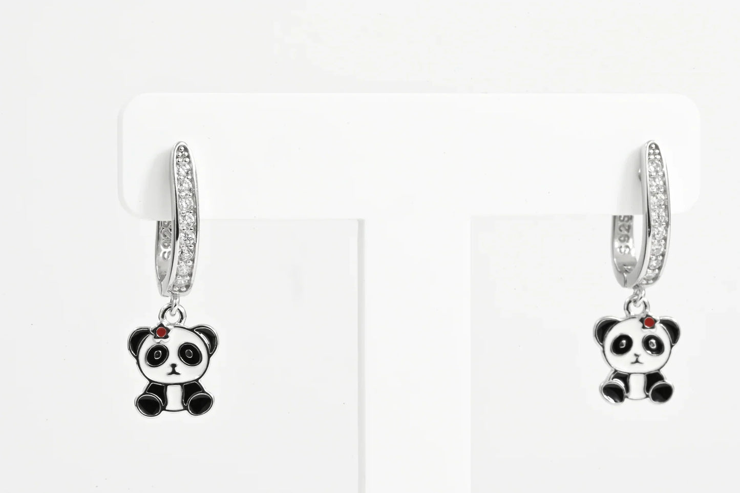 Silver Kids Earrings Panda