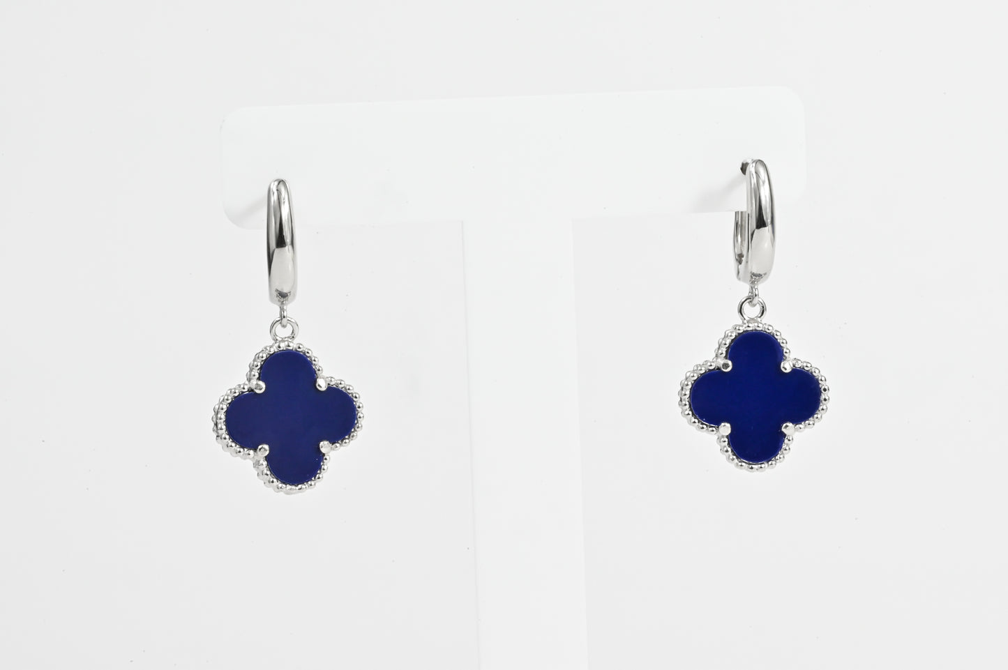 Dangle Earrings Dark Blue clover