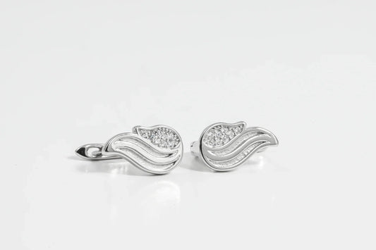 Silver Kids Earrings Angel English lock