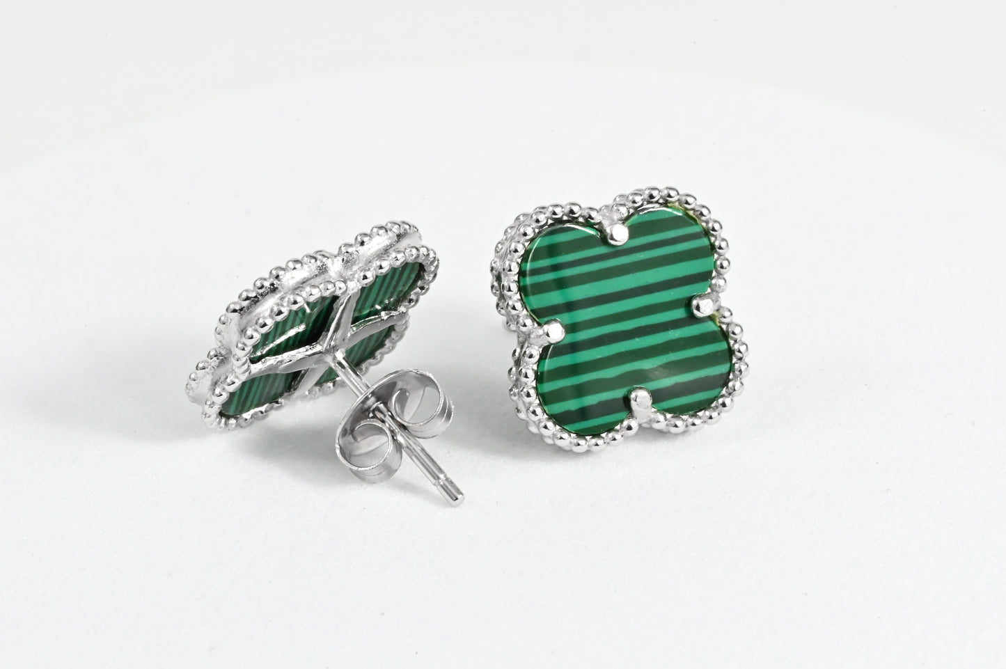 Stud Earrings Malachite