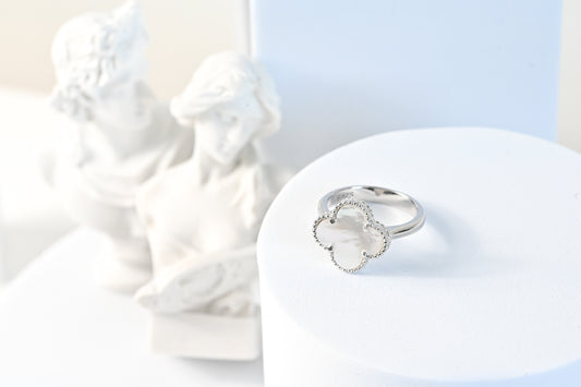 Single Mother of Pearl Clover Ring