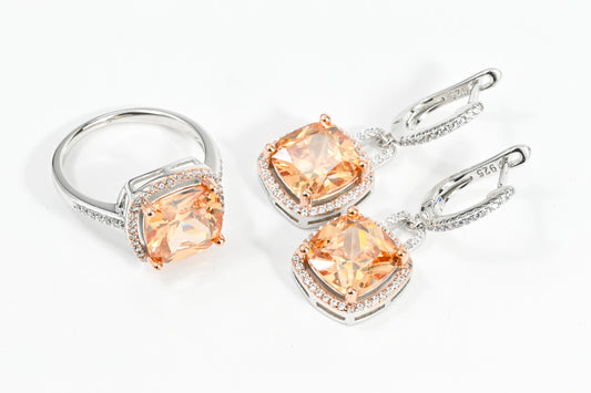 Set Orange Zirconia stones